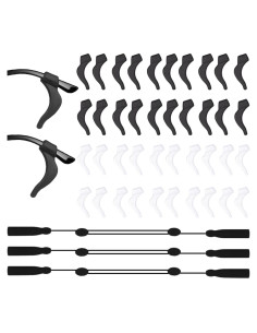 20 Pares Sujetadores Antideslizantes Gafas + 3 Correas Ajustables