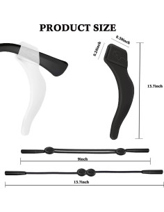 20 Pares Sujetadores Antideslizantes Gafas + 3 Correas Ajustables 2