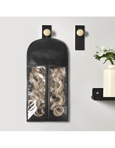 Bolsa de Almacenamiento para Pelucas AIHOPESTO 3PCS Negro