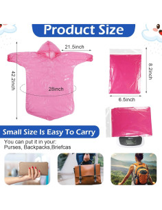 Berlune 40 Ponchos Desechables para Niños Impermeables 2