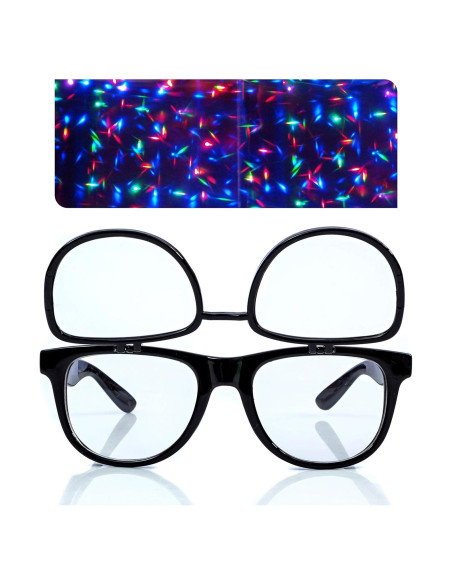 Gafas de Difracción Abatibles Plur Vision - Lentes Claras para Rave