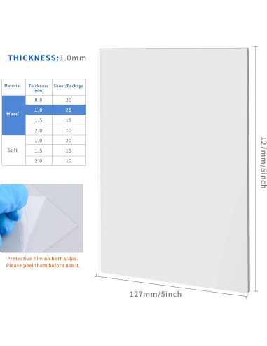Hojas de Splint Dental Termoformadas 1.0mm - 20 Piezas