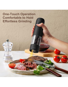 Molino de Pimienta Eléctrico Ultrean Negro Recargable 70ml 2