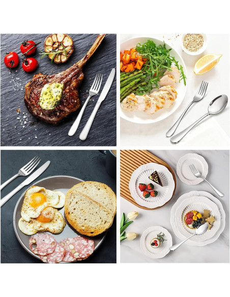 Juego de Cubiertos SANTUO 12 Piezas Acero Inoxidable Apto Lavavajillas