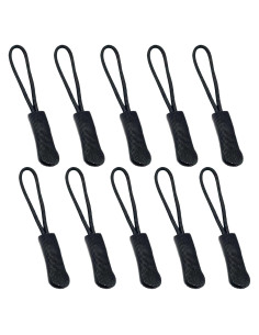 10 Pcs Tiradores de Cremallera Reemplazo Fbshicung Negro