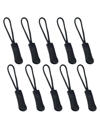 10 Pcs Tiradores de Cremallera Reemplazo Fbshicung Negro