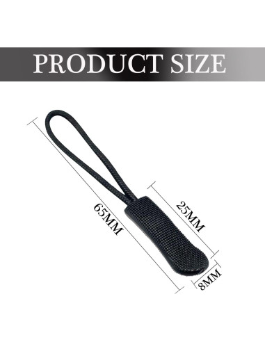 10 Pcs Tiradores de Cremallera Reemplazo Fbshicung Negro