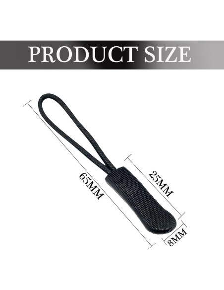 10 Pcs Tiradores de Cremallera Reemplazo Fbshicung Negro