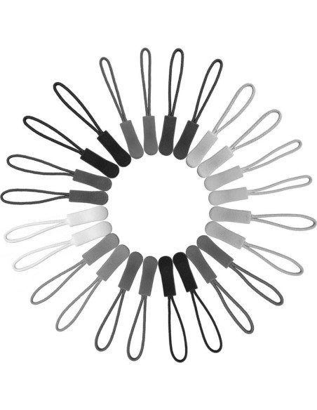 10 Pcs Tiradores de Cremallera Reemplazo Fbshicung Negro