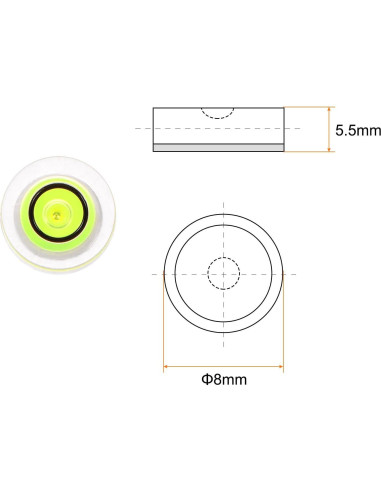 Nivel de Burbuja Espiritual HARFINGTON 6pcs 8mm Verde