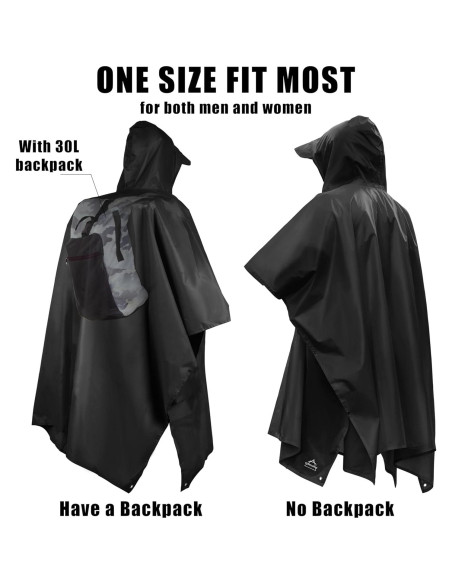 Poncho de Lluvia Coralrain Impermeable Unisex con Capucha