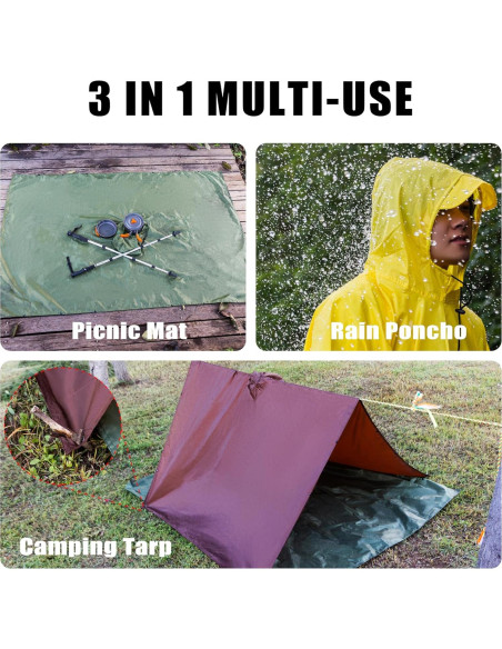 Poncho de Lluvia Coralrain Impermeable Unisex con Capucha