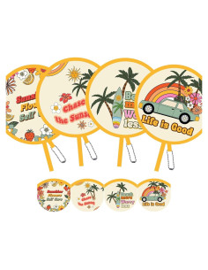 Paquete de 4 Abanicos de Mano SUJJY Plegables 20 cm Amarillo