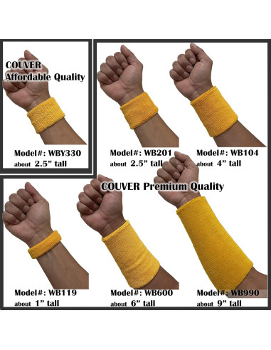 Muñequera Deportiva Couver WB104-MIX Algodón Verde Ejercito 1 Par