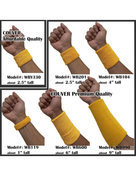 Muñequera Deportiva Couver WB104-MIX Algodón Verde Ejercito 1 Par