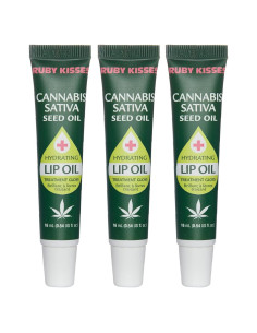 Aceite Labial Hidratante Ruby Kisses Semilla de Cáñamo 3 Paquetes