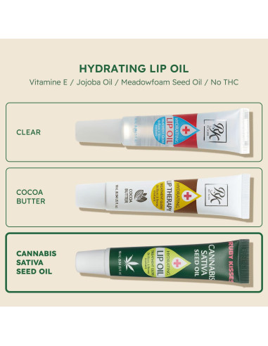 Aceite Labial Hidratante Ruby Kisses Semilla de Cáñamo 3 Paquetes