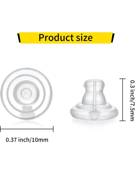 12 Piezas Respaldo de Silicona Hipoalergénico para Pendientes Hazifes