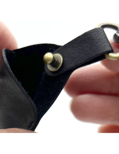 Funda de Llave de Cuero Genuino Vintage 5x7cm con Clip