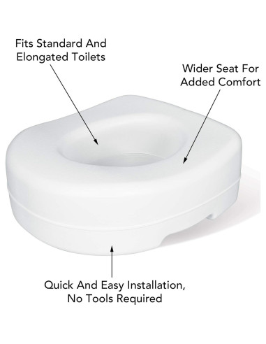 Elevador de Asiento de Inodoro Carex 14 cm Antideslizante 136 kg