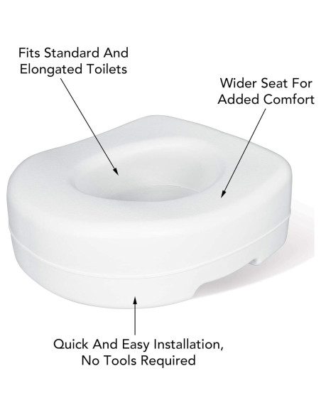 Elevador de Asiento de Inodoro Carex 14 cm Antideslizante 136 kg