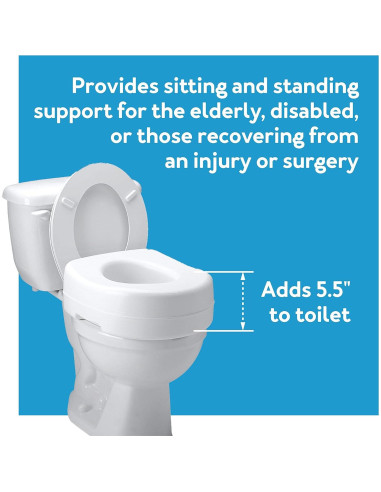 Elevador de Asiento de Inodoro Carex 14 cm Antideslizante 136 kg