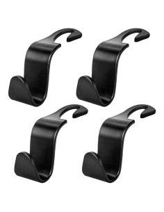 4 Ganchos para Reposacabezas de Coche Povtii - Negro, 20 kg