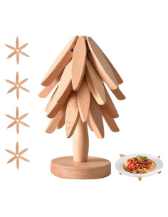 Trivetes de Madera para Platos Calientes ADDSSFUBAO - Juego de 4