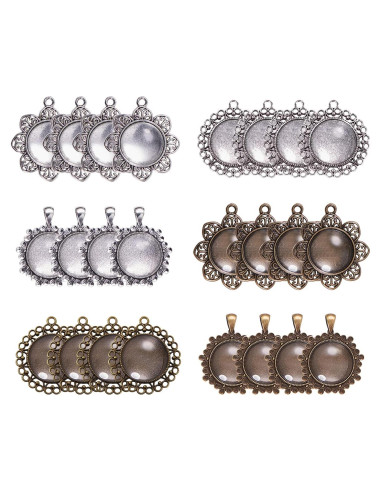 Kit 24 Bandejas Colgantes Bezel PH PandaHall para DIY