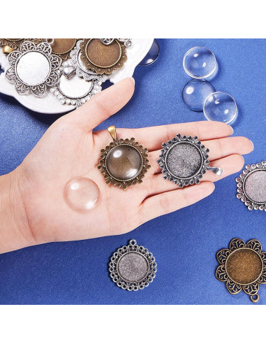 Kit 24 Bandejas Colgantes Bezel PH PandaHall para DIY