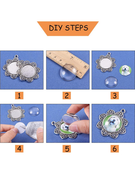 Kit 24 Bandejas Colgantes Bezel PH PandaHall para DIY