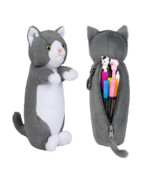 Estuche de Lápices de Peluche BB FUNHOUSE Gato 26x10cm