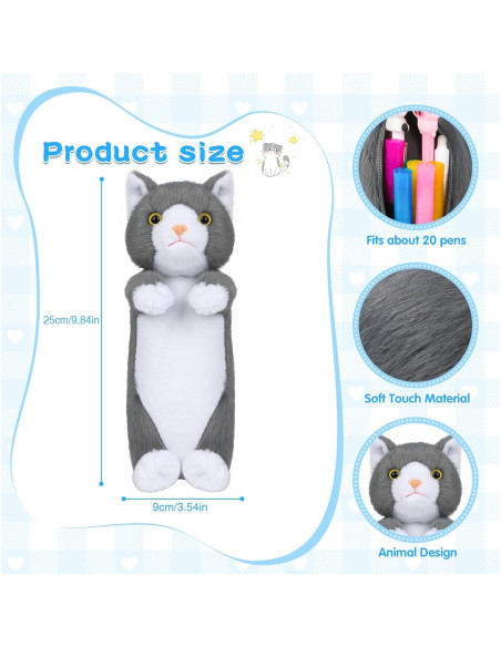 Estuche de Lápices de Peluche BB FUNHOUSE Gato 26x10cm