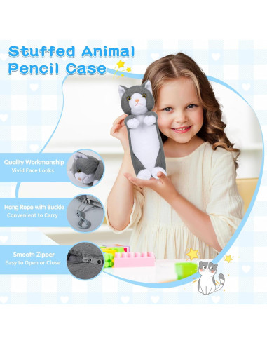 Estuche de Lápices de Peluche BB FUNHOUSE Gato 26x10cm