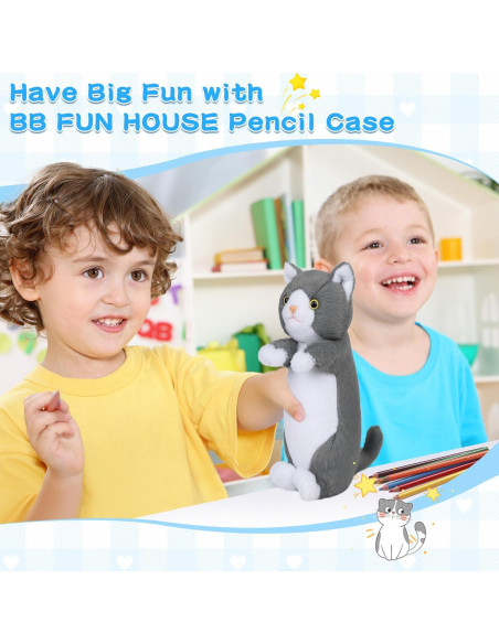 Estuche de Lápices de Peluche BB FUNHOUSE Gato 26x10cm