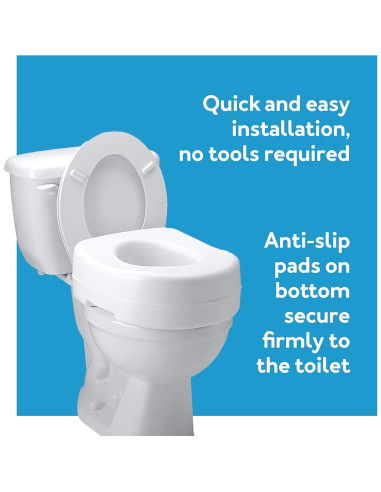 Elevador de Asiento de Inodoro Carex 14 cm Antideslizante 136 kg