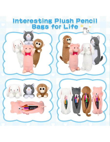 Estuche de Lápices de Peluche BB FUNHOUSE Gato 26x10cm