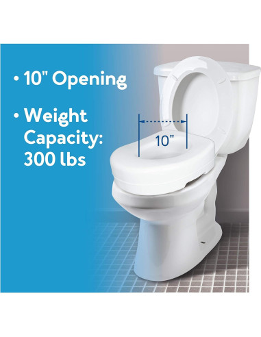 Elevador de Asiento de Inodoro Carex 14 cm Antideslizante 136 kg