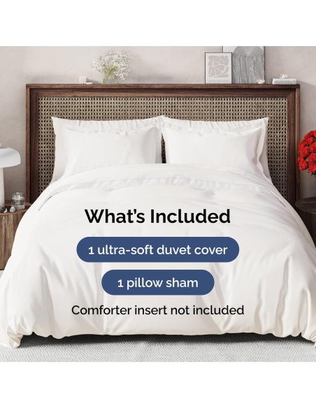 Juego de Funda de Edredón Twin CGK Unlimited Microfibra Blanco