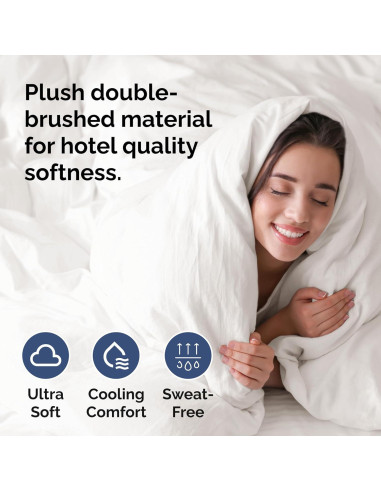 Juego de Funda de Edredón Twin CGK Unlimited Microfibra Blanco