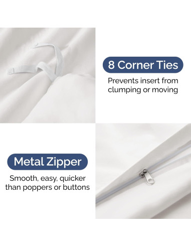 Juego de Funda de Edredón Twin CGK Unlimited Microfibra Blanco