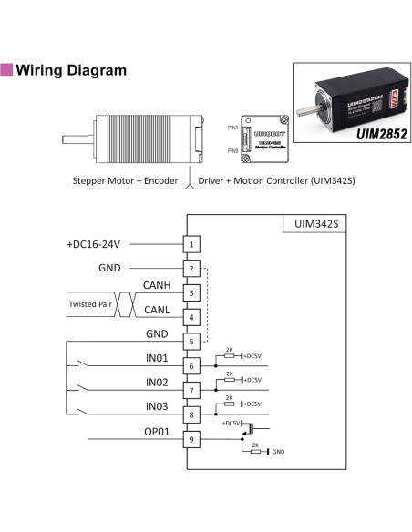 Kit de Evaluación Servo Paso a Paso UIROBOT NEMA 8/11