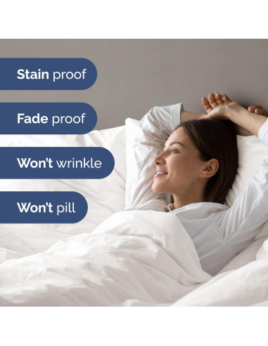 Juego de Funda de Edredón Twin CGK Unlimited Microfibra Blanco