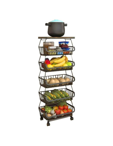 Cesta Rodante Apilable Baotkere 6 Niveles Organizador Cocina