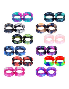Túneles de Oreja Silicona Stuppendux 24PCS Doble Flare 2g-1"