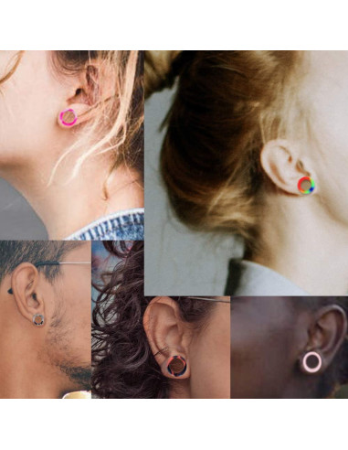 Túneles de Oreja Silicona Stuppendux 24PCS Doble Flare 2g-1"