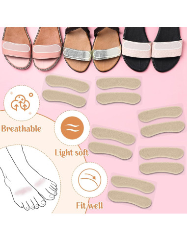 Extensor de Correa de Sandalia Cutecrop 6 Pares Beige Antideslizante