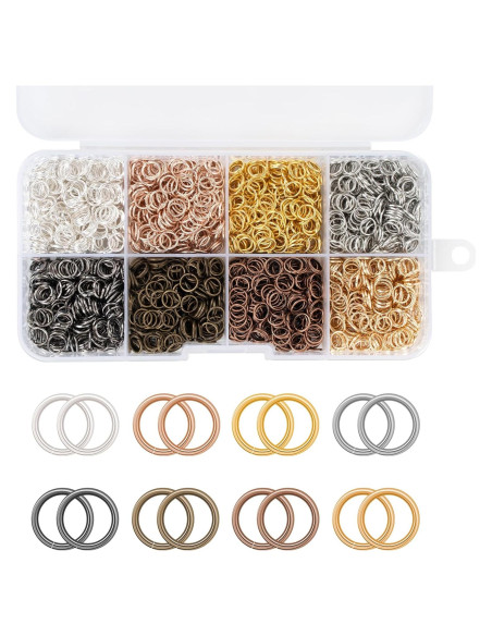 2400 Anillas Abiertas de Joyería Amrules - 8 Colores 6mm