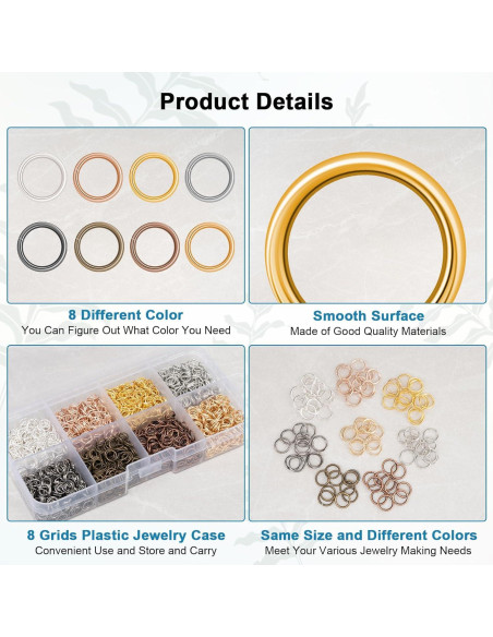 2400 Anillas Abiertas de Joyería Amrules - 8 Colores 6mm