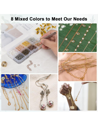 2400 Anillas Abiertas de Joyería Amrules - 8 Colores 6mm